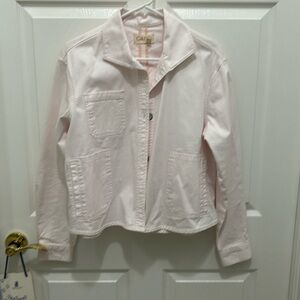 Anthropologie Pink Jacket, like new, cute and look at the back it is pleated.